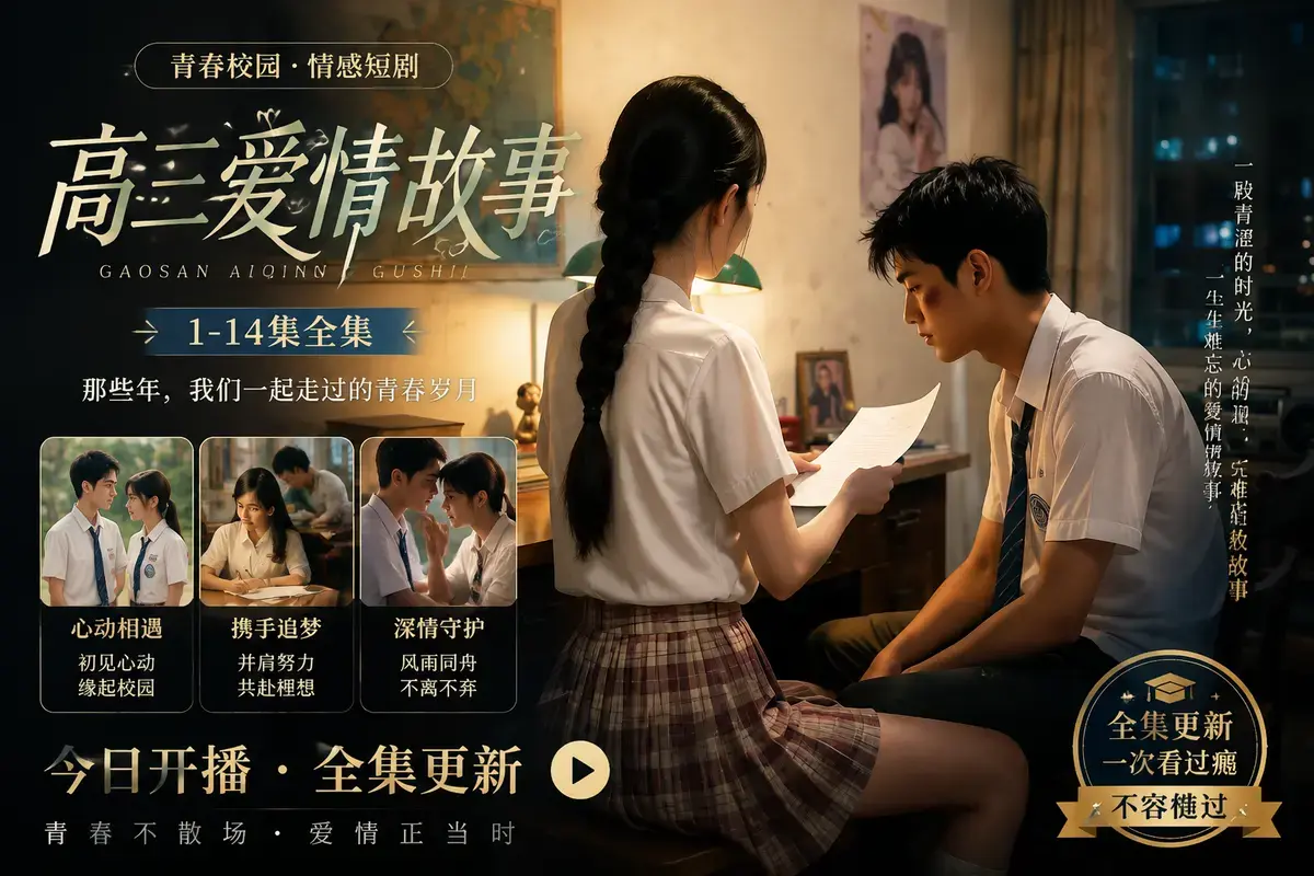 AI短剧《高三爱情故事》全季高清中字完整版-暗恋篇加高考篇真相太好哭-夸克迅雷网盘超清无广告资源